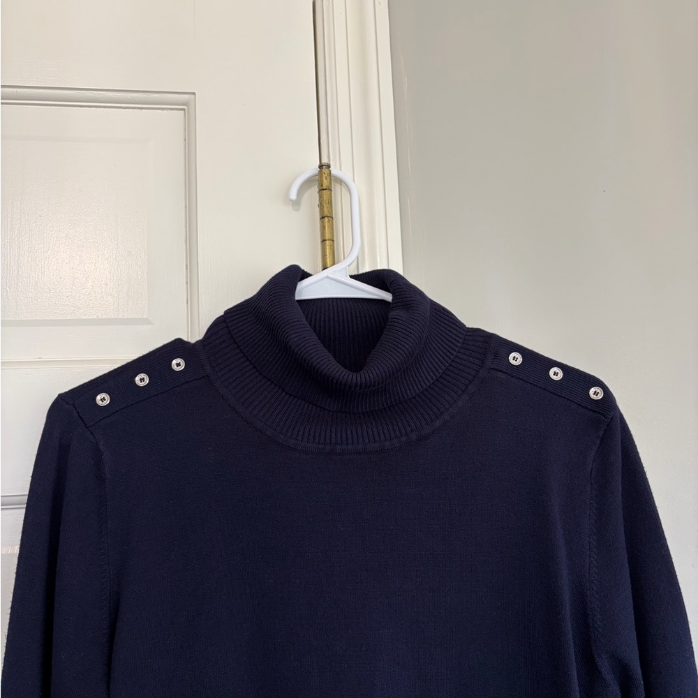 Calvin Klein Deep Blue Turtleneck Sweater - Picture 5 of 6